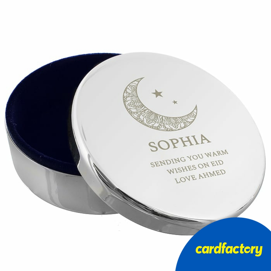 Image of Personalised Eid and Ramadan Round Trinket Box