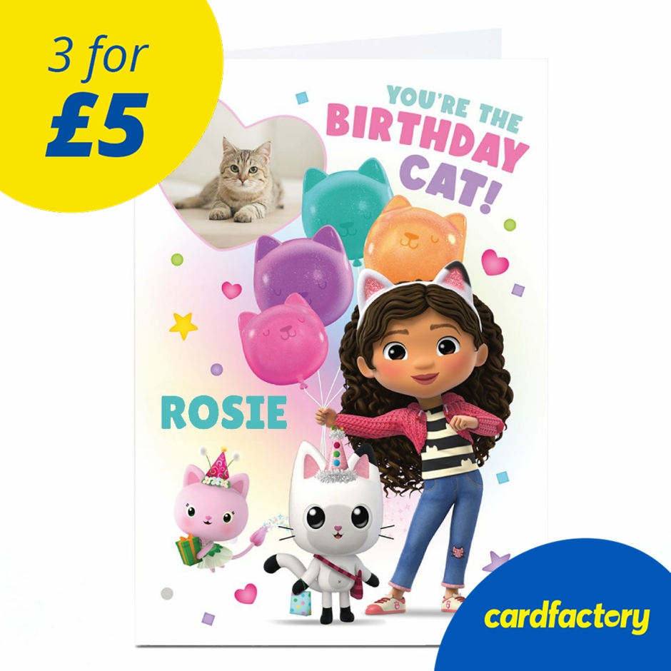 Image of Gabby's Dollhouse Birthday Card - You're the Birthday Cat | UV Gloss Finish | Printed on FSC Certified Board | Available in 3 Sizes | Quality Card with Envelope