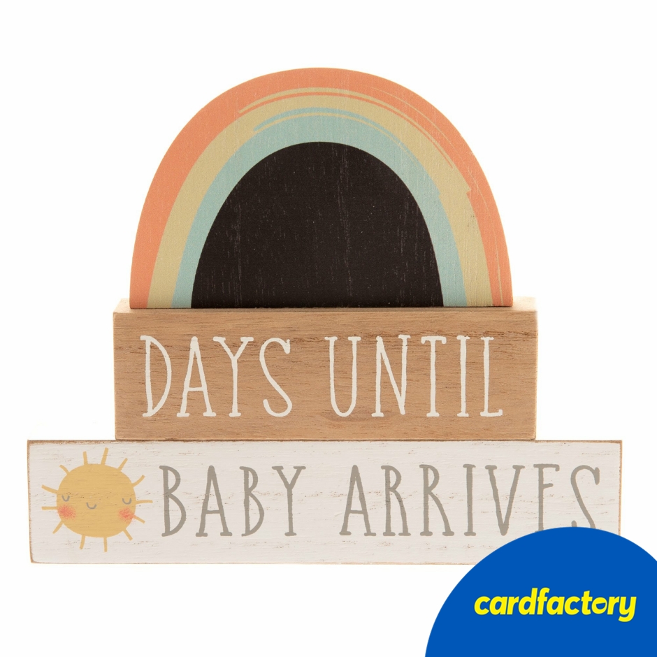 Image of Baby Countdown Gift Wooden Standing Plaque