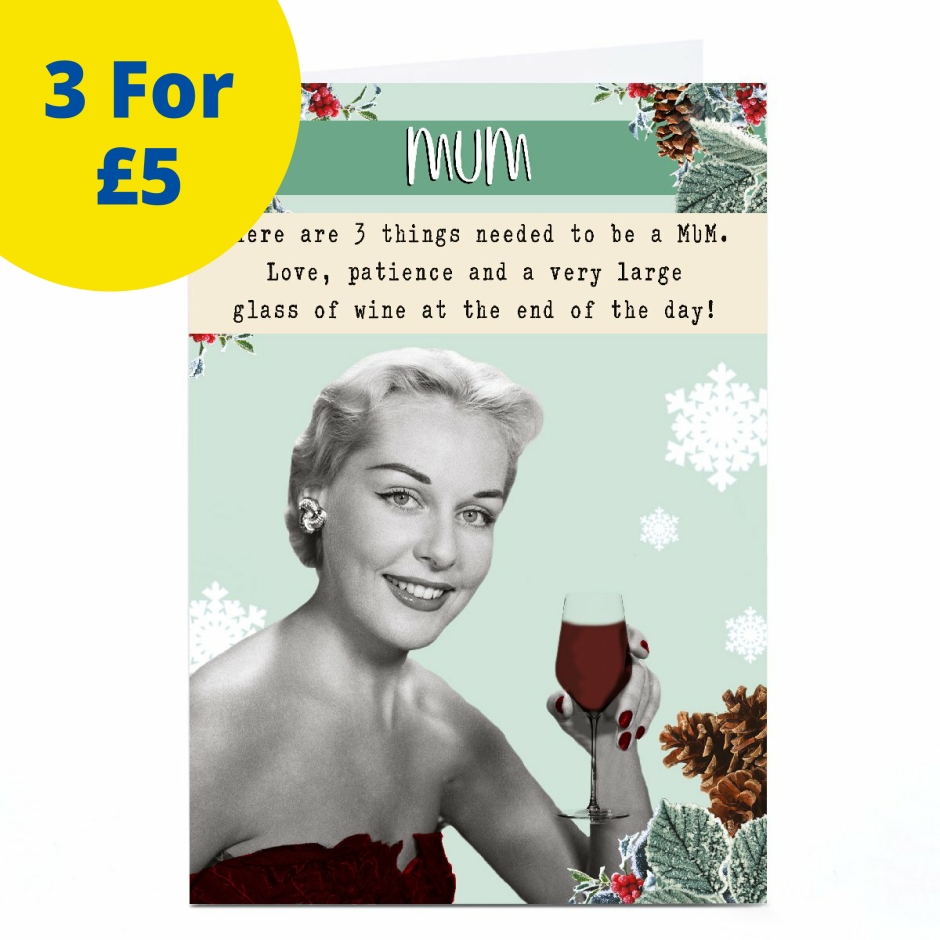 Image of Quitting Hollywood Christmas Card - Mum Glass of Wine | Christmas Cards