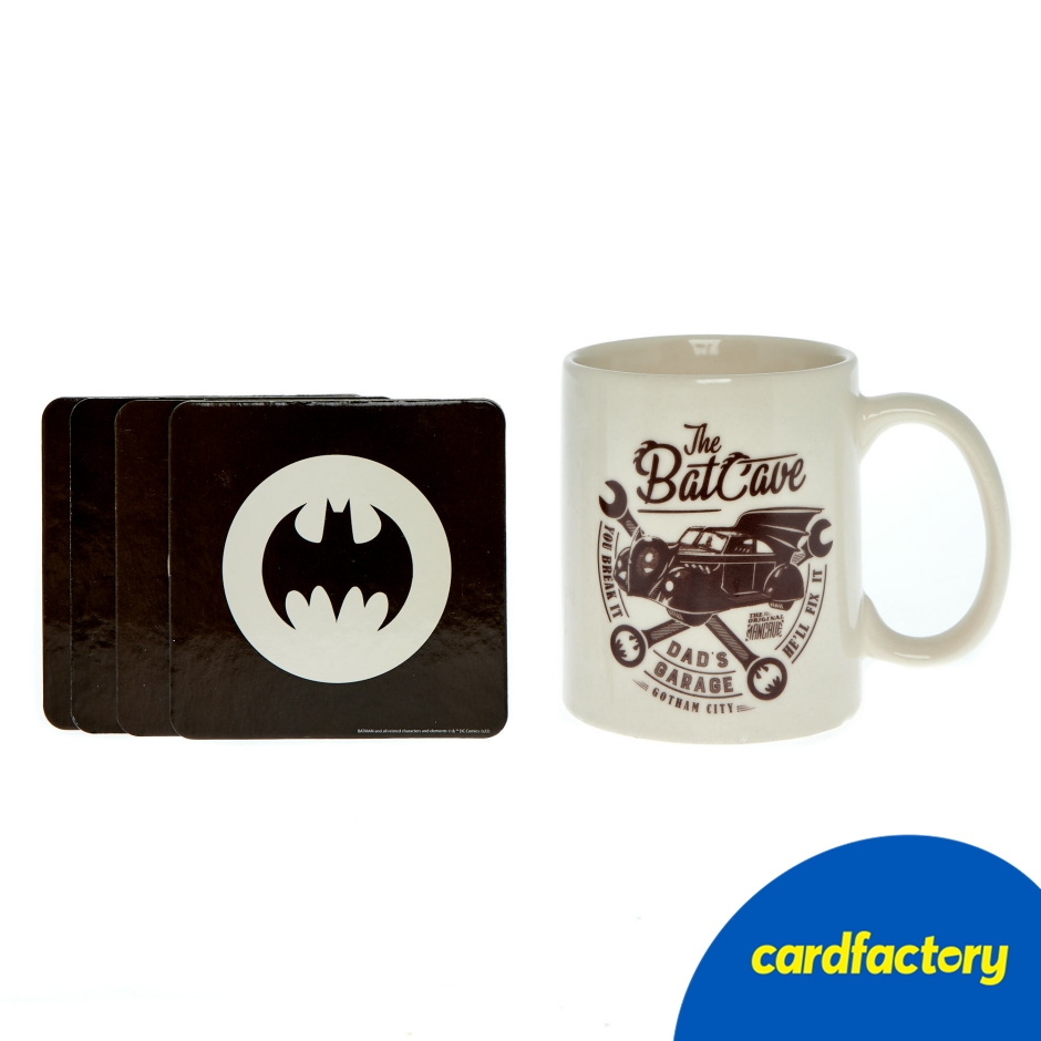 Image of Dad Bat Cave Batman Mug &amp; Coaster Gift Set