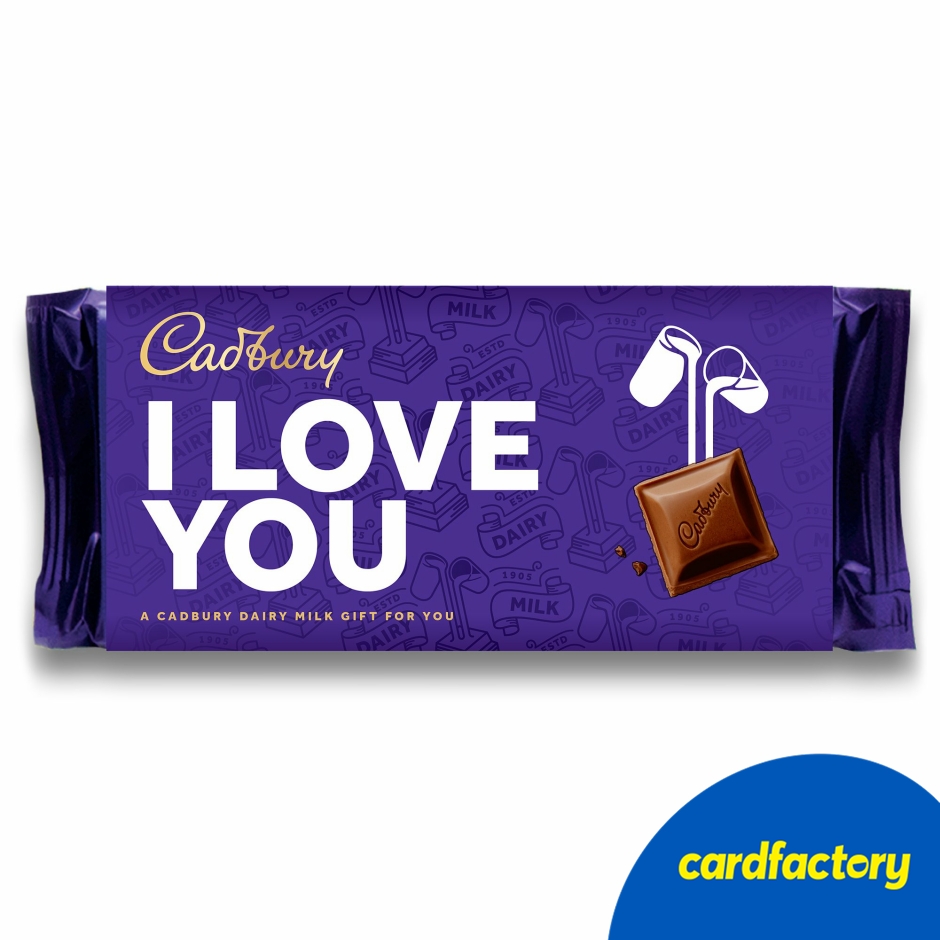 Image of Cadbury Dairy Milk 'I Love You' Chocolate Bar | 110g | Special Edition Gift | Personalised Sleeve | Perfect Sweet Treat