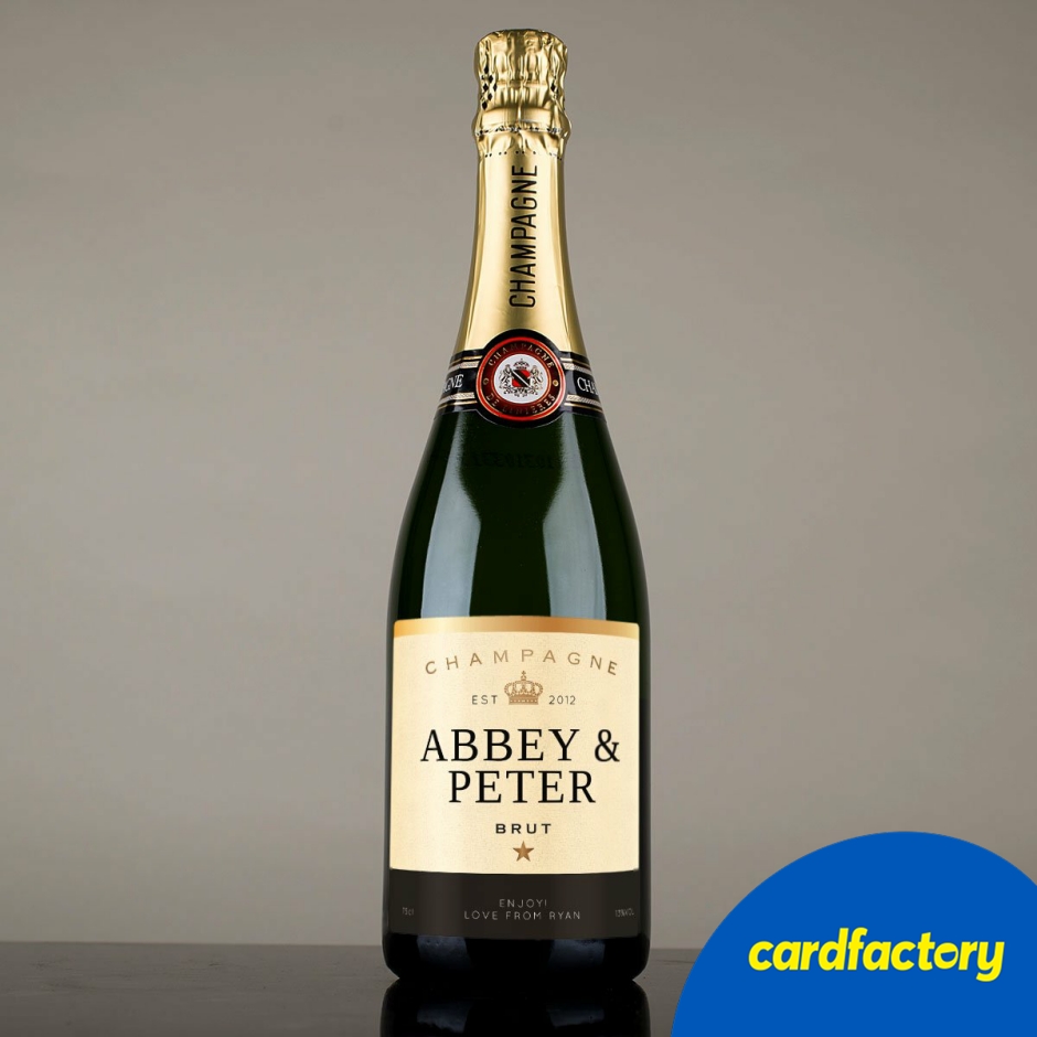 Image of Luxury Personalised Champagne - De Linières Brut NV | Custom Label | Perfect Gift for Special Occasions | 750ml | Celebrate in Style