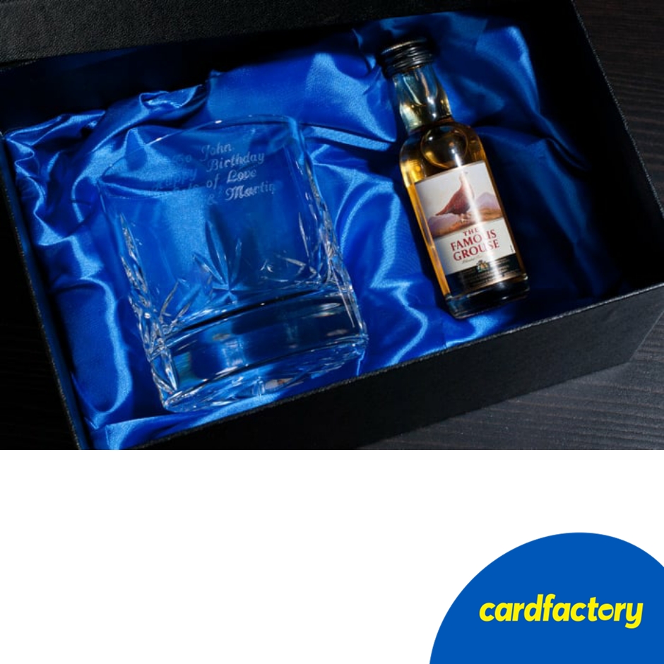 Image of Engraved Crystal Tumbler And Whisky Set | Engraved Whisky Glass Gift Set