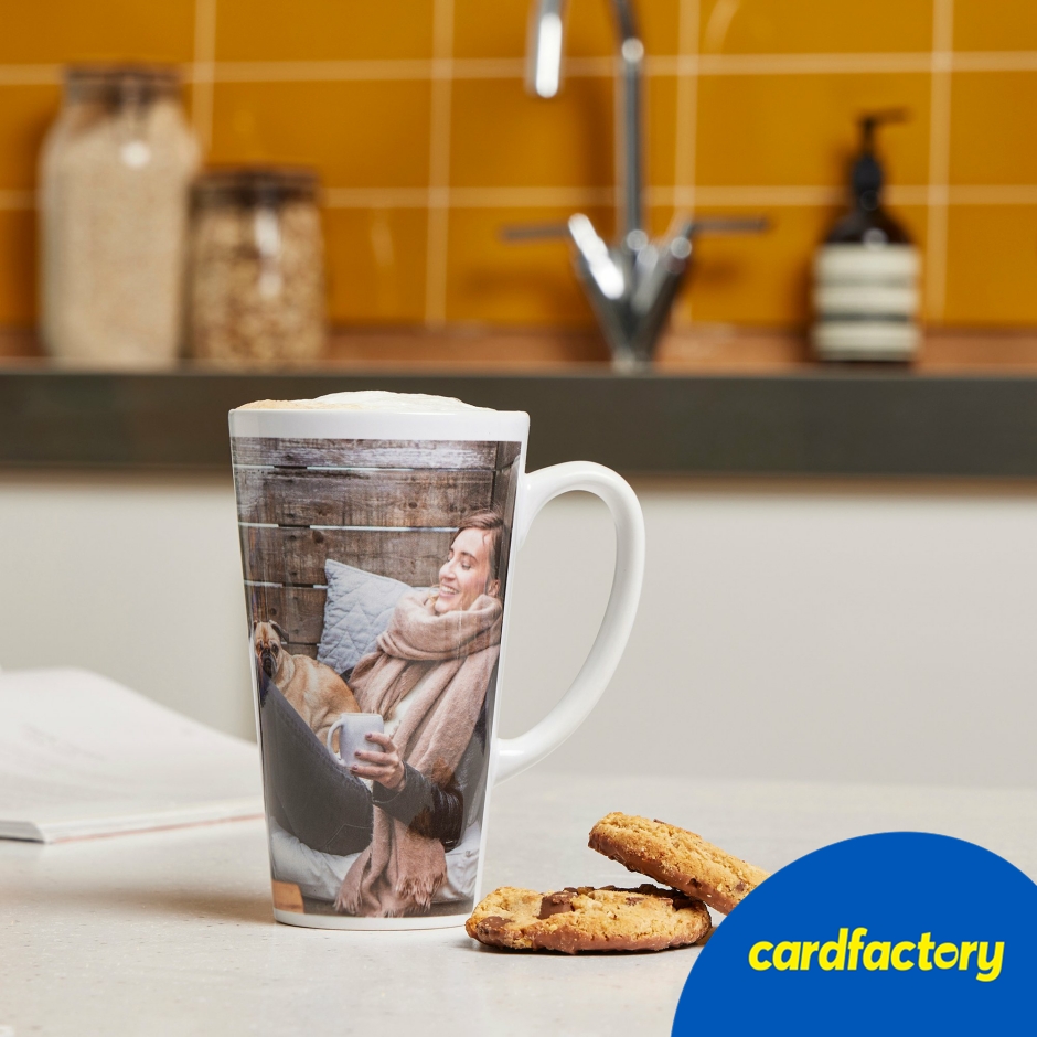 Image of Personalised Photo Latte Mug | Ceramic | Dishwasher &amp; Microwave Safe | 17oz Capacity | Ideal Gift