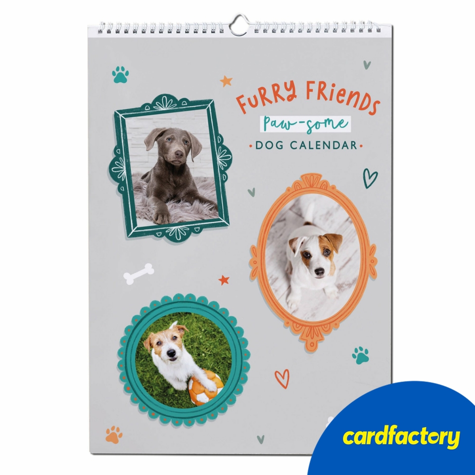 Image of Personalised Dogs Photo Calendar | Custom Start Month | Desk (A5) or Wall (A4) Sizes | Innovative Photo Preview Feature