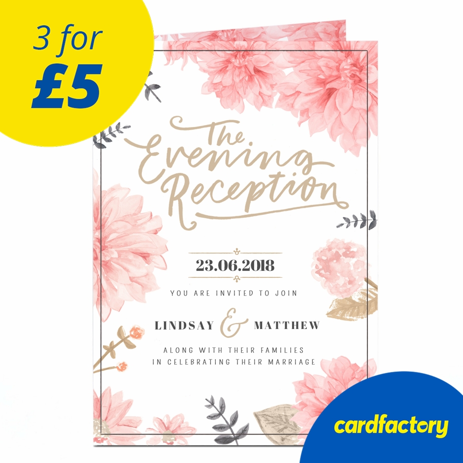 Image of Personalised Evening Reception Invitation - Floral Chic