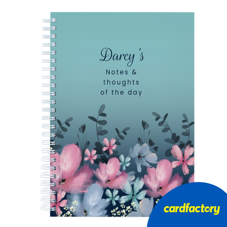 Image of Personalised Notebook - Floral Notes and Thoughts, Any Name