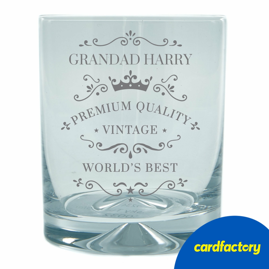 Image of Personalised Engraved Stern Whisky Glass - Classic Grandad