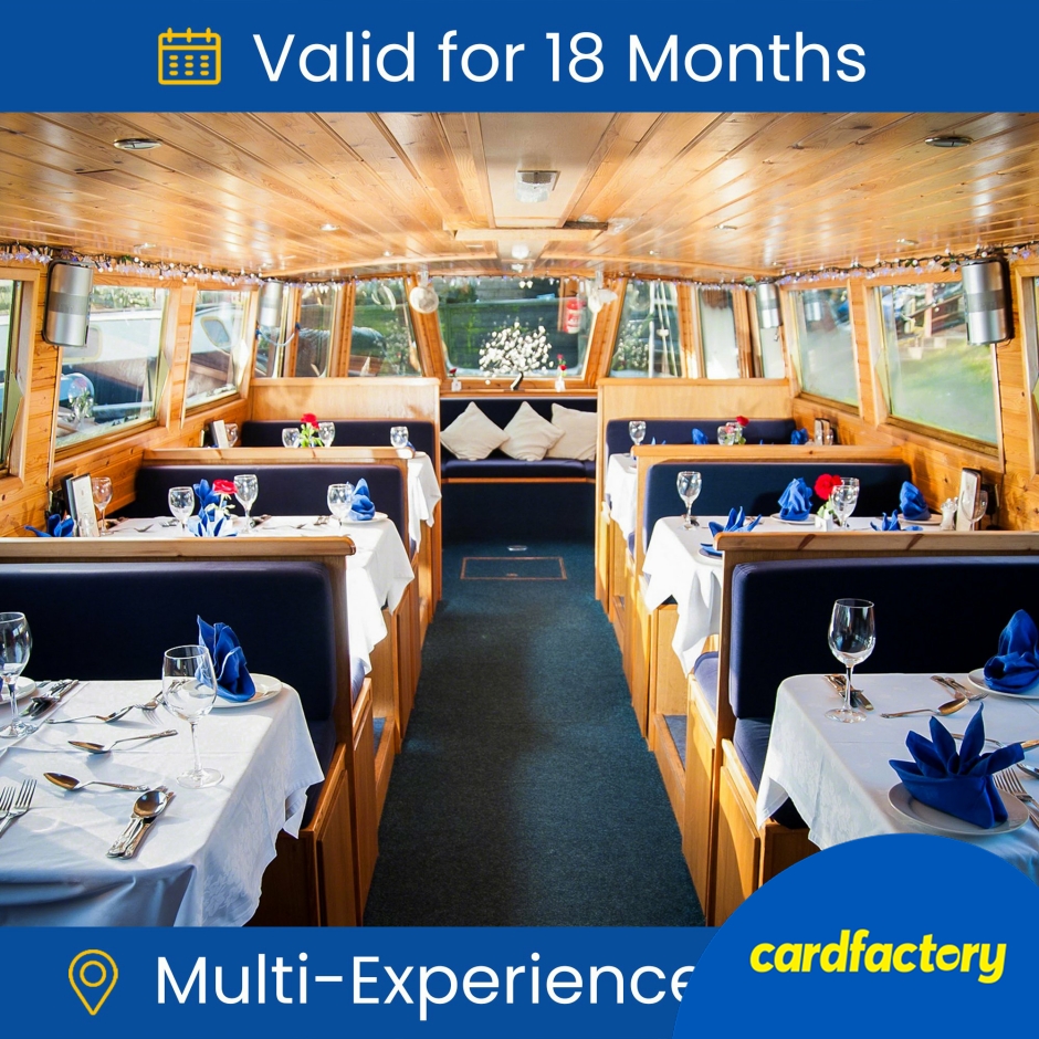 Image of River Dining Gift Experience for Two | Scenic Boat Cruise or Riverside Meal | Perfect Couples Gift