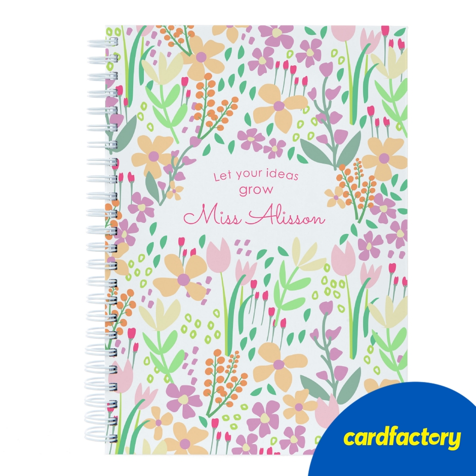 Image of Personalised Notebook - Customisable Journal | Unique Gifts for Students &amp; Teachers | Custom Cover Options | Floral Designs | Available in 3 Sizes