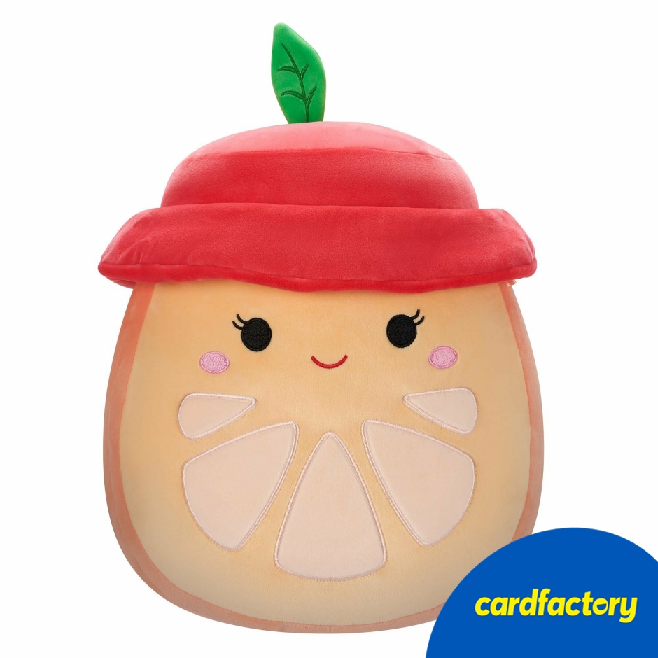 Image of Squishmallows Plush Toy | 12-Inch Orange Slice with Summer Hat | Soft Spandex Outer | Polyester Fibre Filling | Collectible