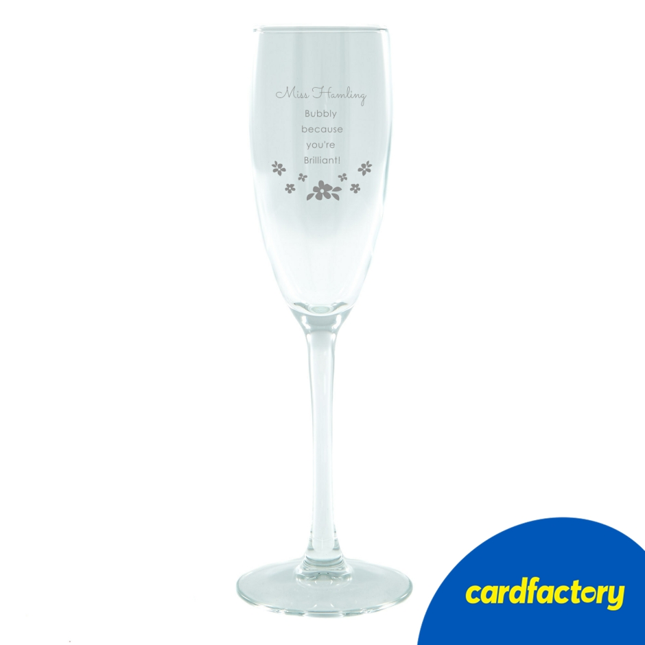 Image of Personalised Champagne Glass - Favourite Teacher