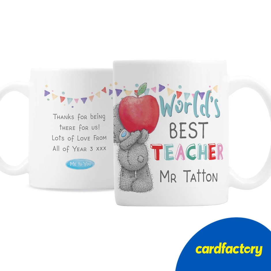 Image of Personalised Me to You Teacher Mug | Ceramic Coffee Cup | Perfect Gift for Educators | Hand Wash Recommended | 9.2cm x 11cm x 8cm