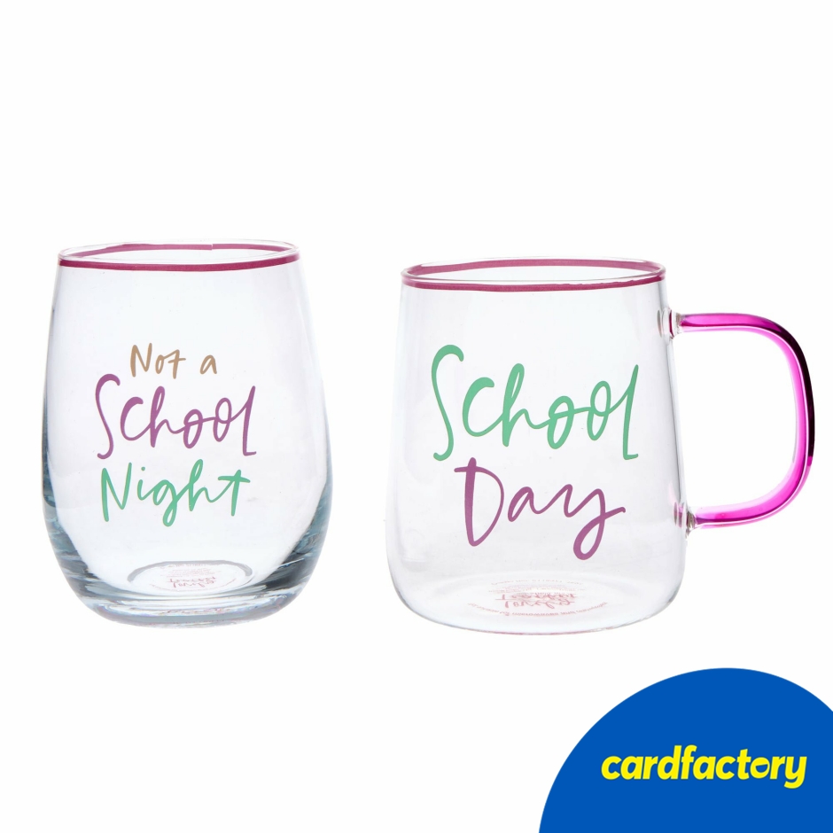 Image of Glass Mug &amp; Tumbler Gift Set | Glass | 9 x 24 x 15.5cm | Modern Glassware for Brews and Tipples | Gift Idea For Teacher or Friend | Cardfactory