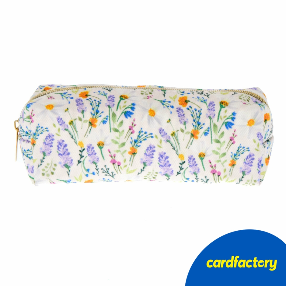 Image of Floral Pencil Case | Large Polyester Stationery Holder | Zip Closure | 30cm Length | School &amp; Office Gift Accessory