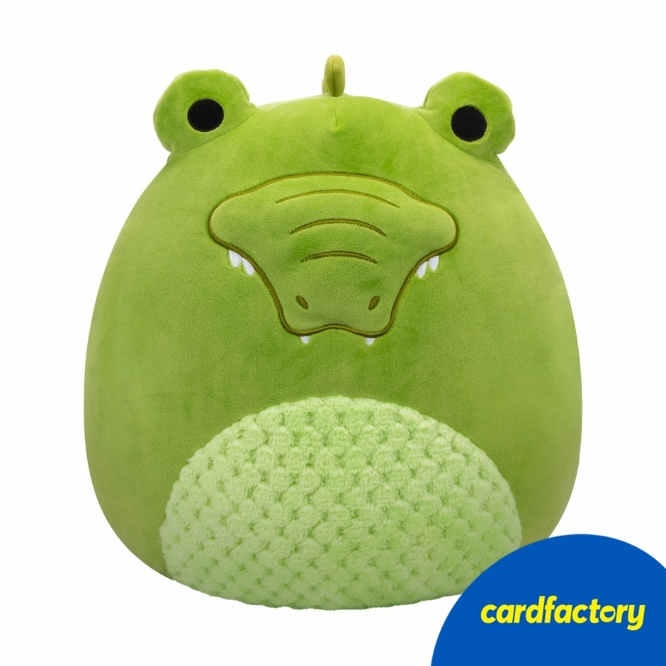Image of Squishmallows Mopes the Alligator Plush Toy | Seaweed Green &amp; Olive | Soft Spandex &amp; Polyester Filling | 12-Inch