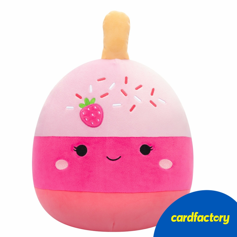 Image of Squishmallows Pama the Strawberry Cake Pop 12-Inch | Soft Spandex &amp; Polyester Filling | Cuddle Toy | Adorable Plush | Kids' Gift