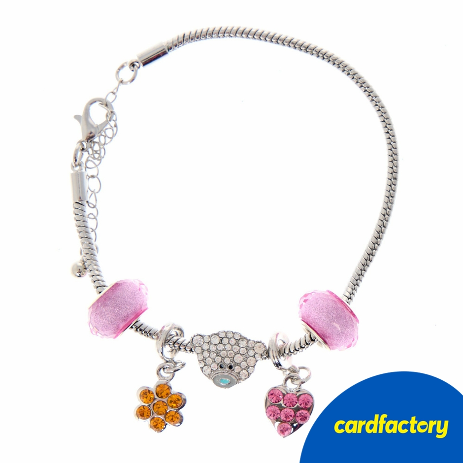 Image of Me To You Tatty Teddy Charm Bracelet | Adjustable Metal &amp; Enamel | Perfect Gift for Friends | Gift Box Included | Unique Accessories | Ideal for All Ages