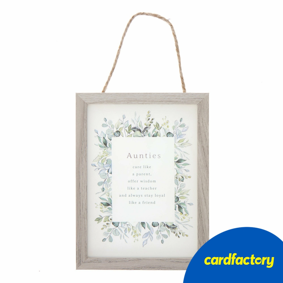 Image of Aunties Care Like A Parent Plaque | Hanging Ornamental Design | MDF &amp; Plastic | Sentimental Gift for Aunties | 14cm x 10.5cm