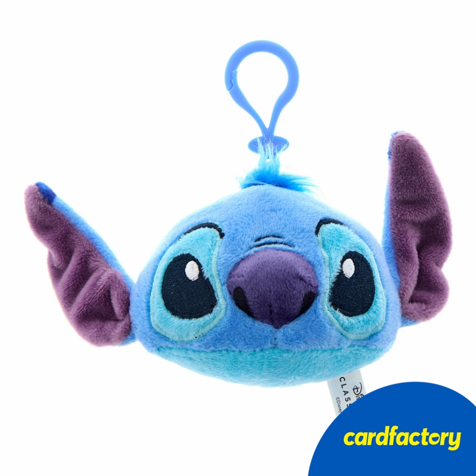 Image of Disney Stitch Plush Keyring | Super-Soft Polyester &amp; Plastic Material | Eye-Catching Disney Accessory | 20cm x 10cm x 6.5cm