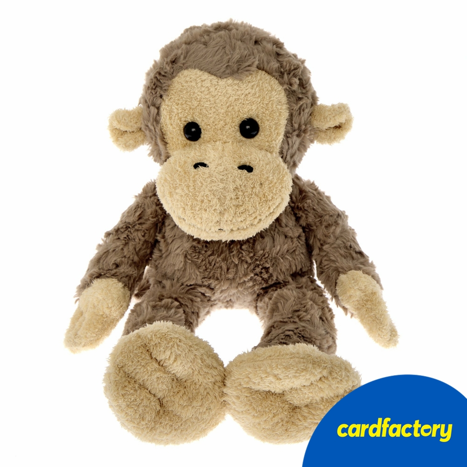 Image of Large Monkey Soft Toy | Super Soft Brown Plush Cuddly Companion For Kids | 25cm Polyester Monkey | Suitable for Young Children | Snuggly Gift