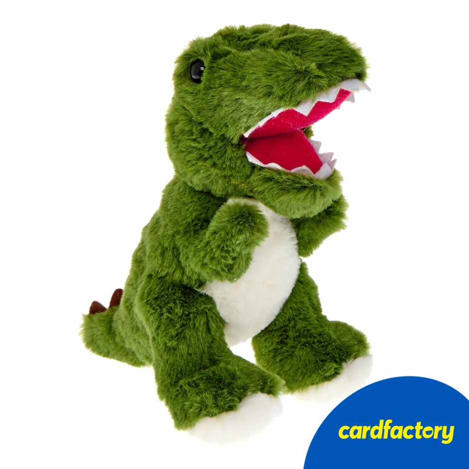 Image of Green T-Rex Soft Toy | Plush Dinosaur Gift | 100% Polyester | 15cm | Roarsome Present for Kids