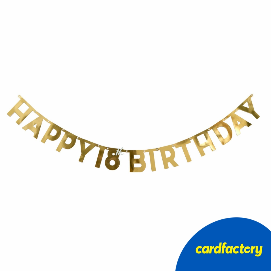 Image of Gold Happy 18th Birthday Letter Banner