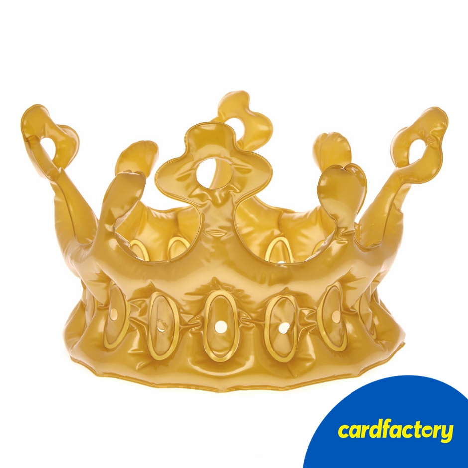 Image of Inflatable King Crown | Fun Photo Prop | Festive Birthday Accessory | One Size | Plastic Material | Celebration Decoration