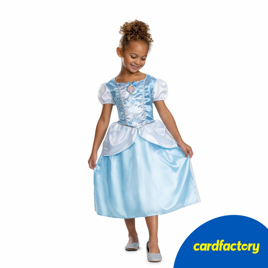 Image of Disney Cinderella Classic Children's Fancy Dress Costume | Satin and Metallic Trim | Character Cameo | Ages 3-6 | 100% Polyester