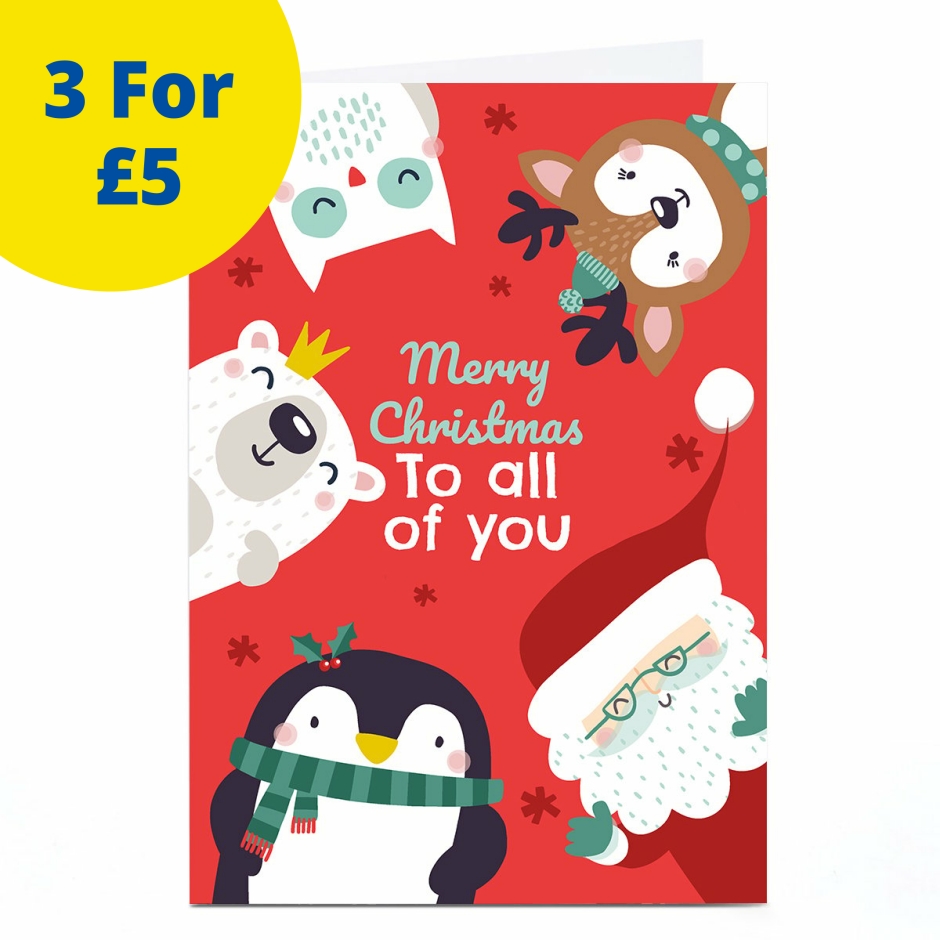 Image of Bev Hopwood Christmas Card - Christmas Characters, To All of You | Christmas Cards