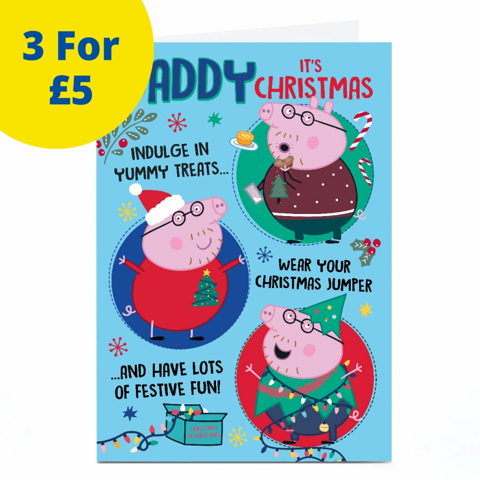 Image of Peppa Pig Christmas Card - Daddy Pig | Christmas Cards
