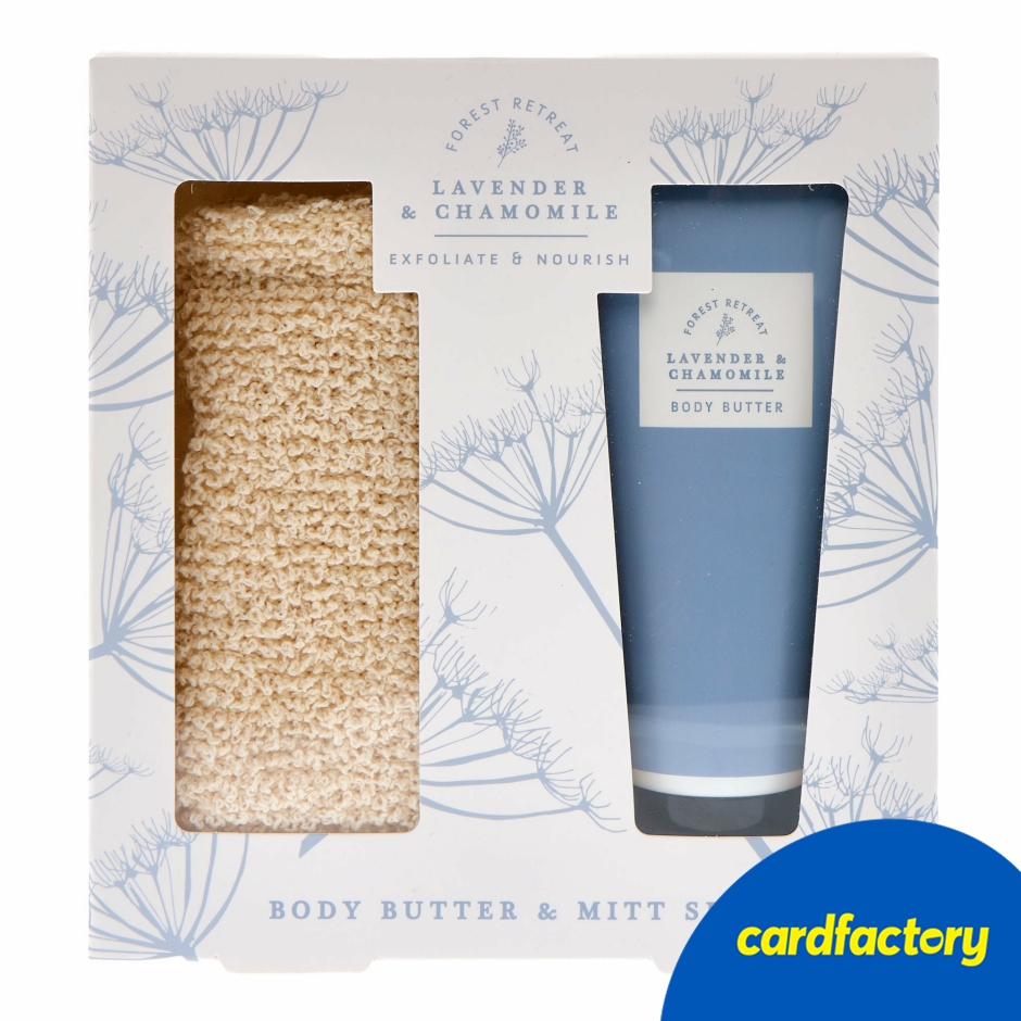 Image of Lavender &amp; Chamomile Exfoliate &amp; Nourish Body Butter &amp; Mitt Set