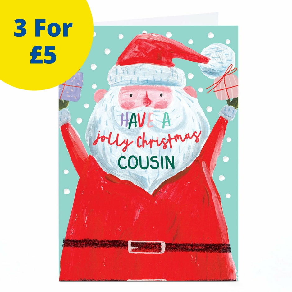 Image of Christmas Card - Santa Have A Jolly Christmas, Cousin | Christmas Cards