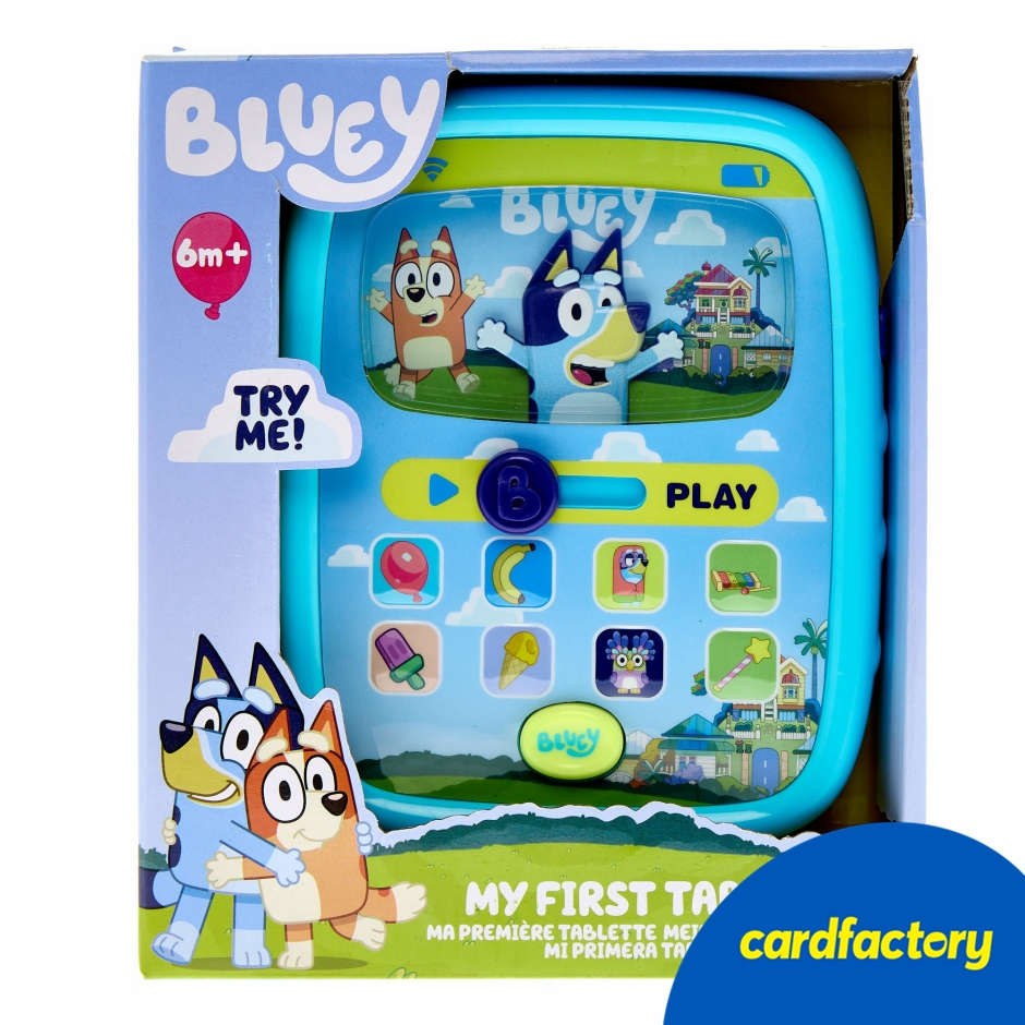 Image of Bluey My First Tablet | Interactive Gift Learning Toy | 9 Sound Buttons | Develops Fine Motor Skills | Ages 6m+ | 13.8cm x 17cm x 3.9cm