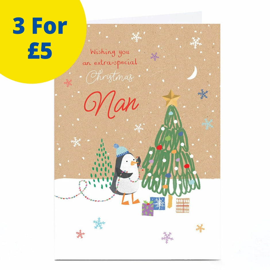 Image of Christmas Card - An Extra Special Christmas Penguin and Tree, Nan | Christmas Cards
