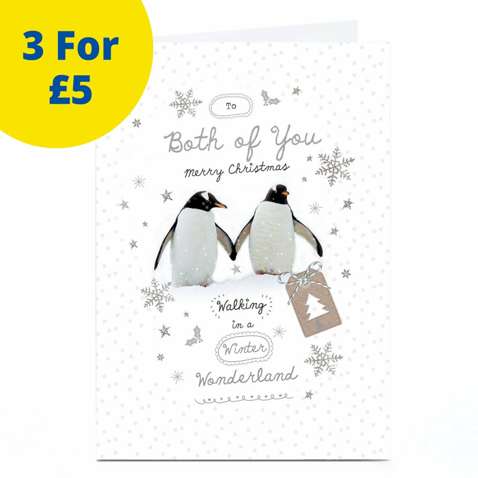 Image of Christmas Card - Penguins Walking In A Winter Wonderland | Christmas Cards