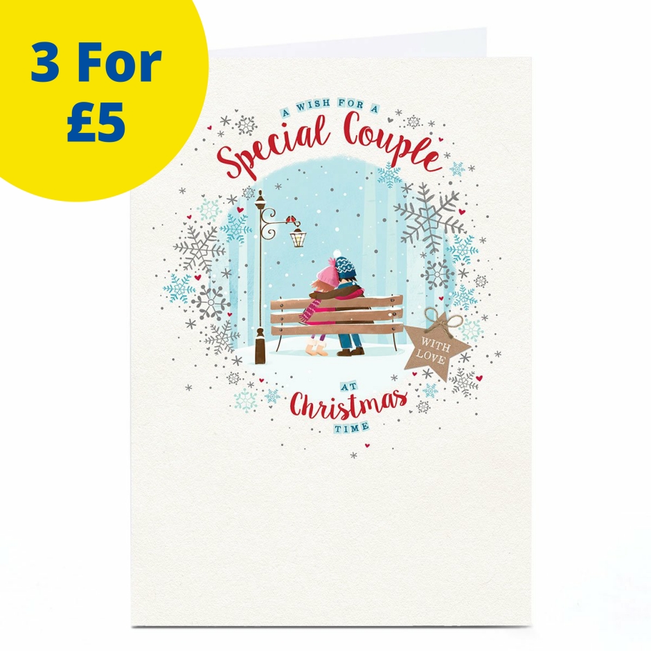 Image of Christmas Card - Christmas Bench, For a Special Couple | Christmas Cards