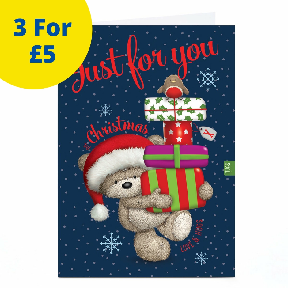 Image of Hugs Christmas Card - Pile of Presents Just For You | Christmas Cards