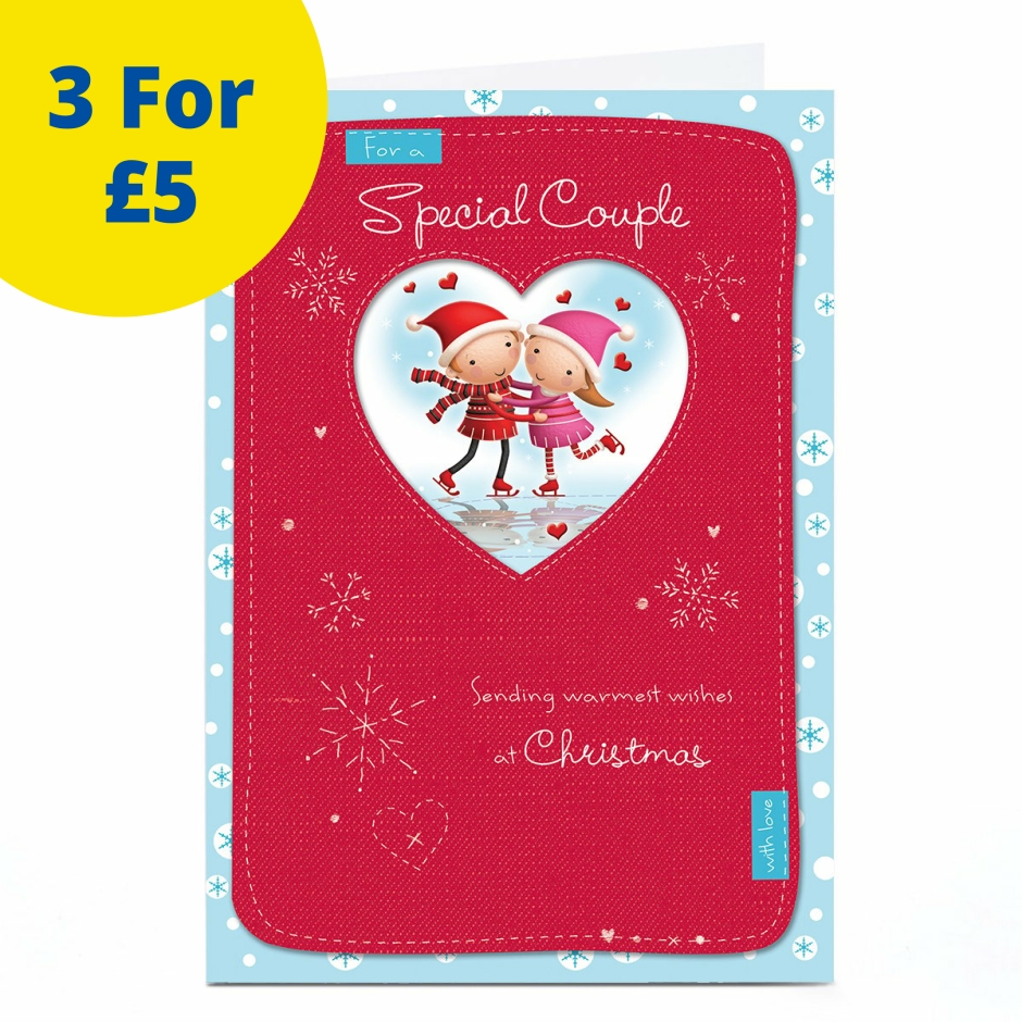 Image of Christmas Card - Skating Special Couple | Christmas Cards