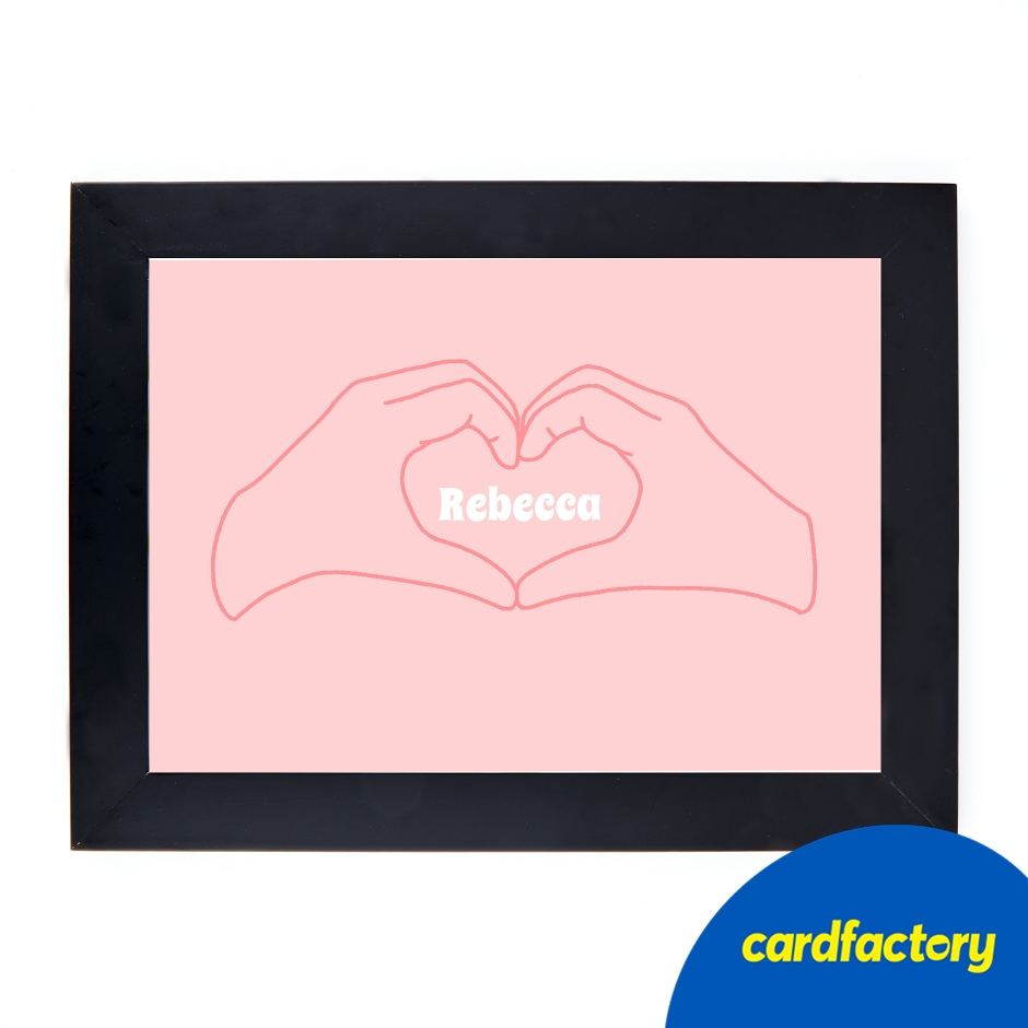 Image of Personalised Print - Western Disco Heart Hands with Name