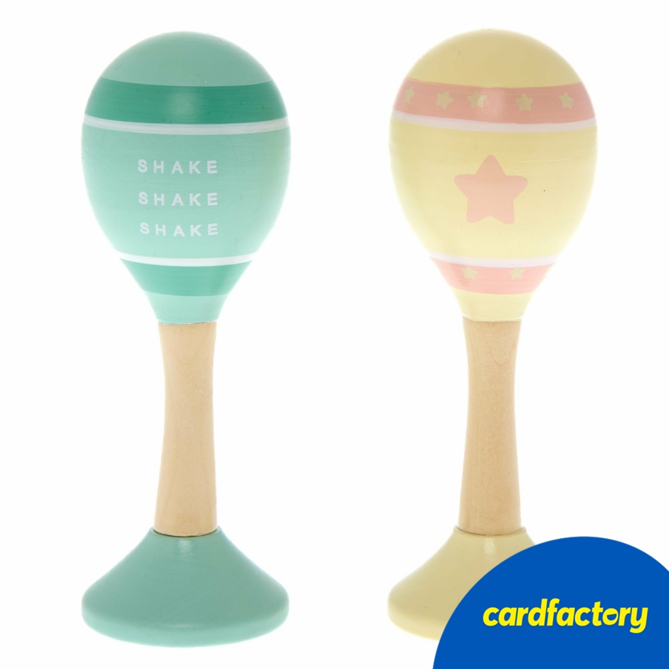 Image of Little Hands Wooden Maracas Set | Baby Musical Toy | Develops Fine Motor Skills | Wood Material | Gift for Newborns | Set of 2