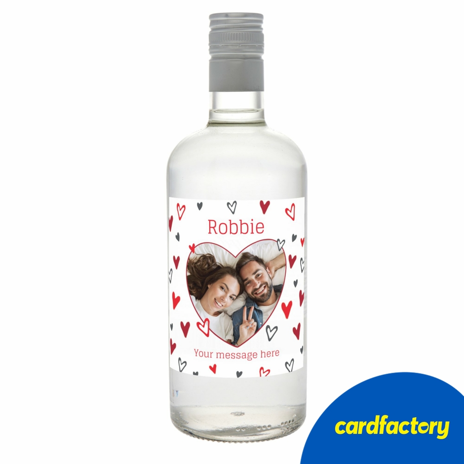 Image of Personalised Gin - Red Hearts Photo Upload