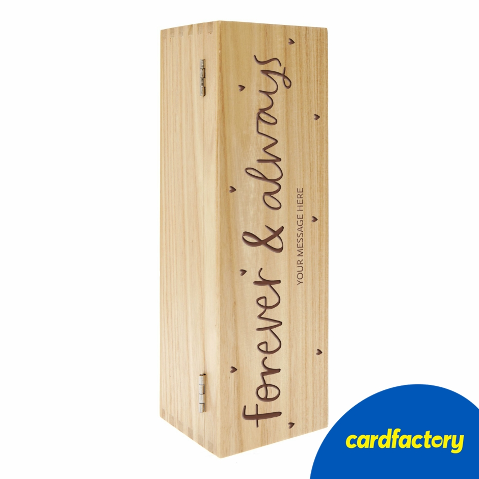 Image of Personalised Wooden Alcohol Box - Forever &amp; Always