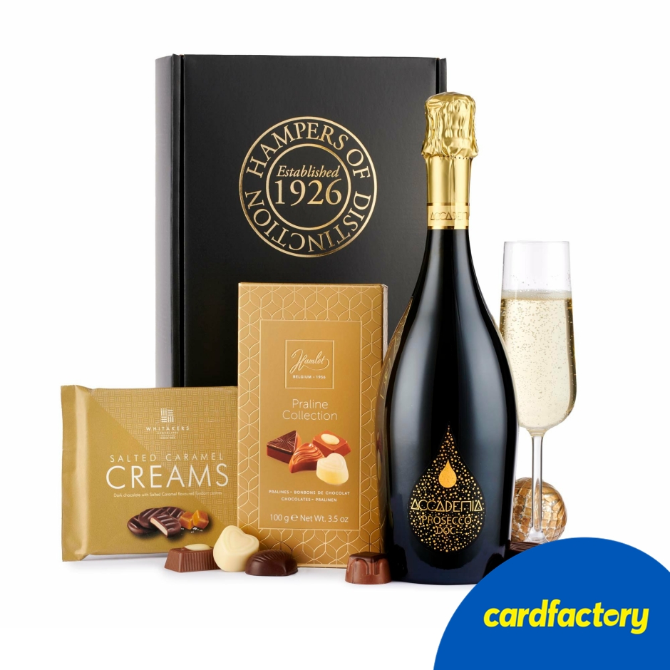 Image of Prosecco &amp; Chocolates Gift Set | Fizz and Chocolate Hamper for Celebrations | Includes Prosecco Bottle and Assorted Chocolates for Sharing