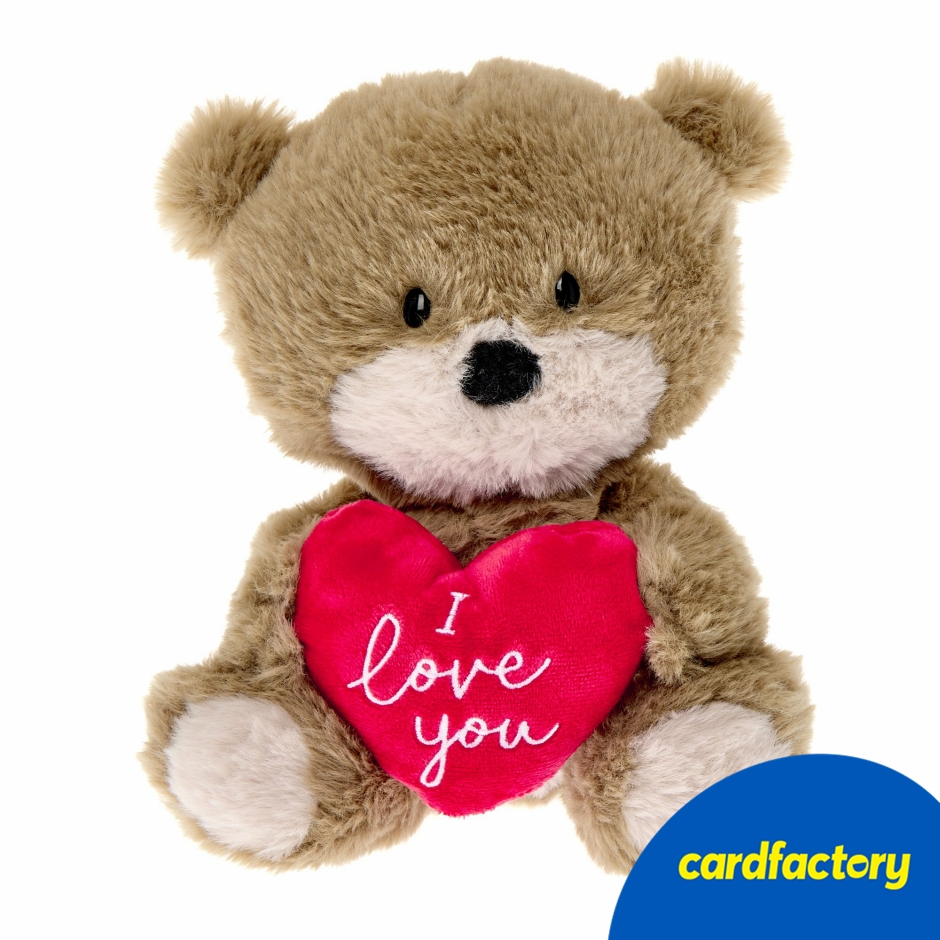 Image of Small Hugs Bear I Love You Soft Toy | 22cm Plush Teddy with Red Heart &amp; Message | Classic Valentine’s Day Gift for Someone Special