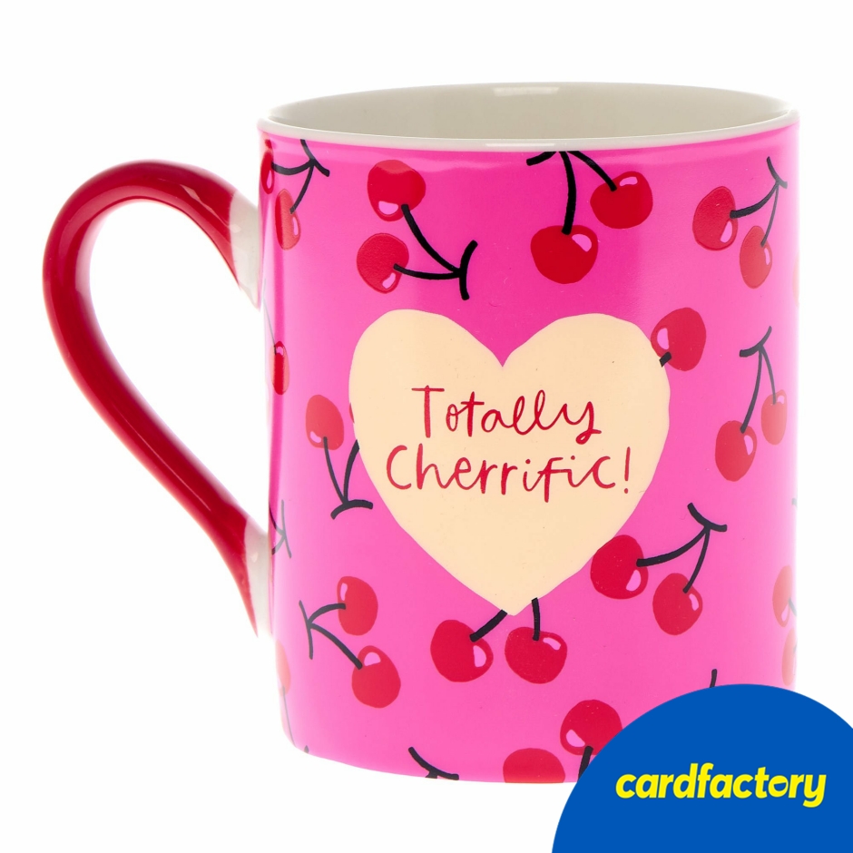 Image of Cherry-Themed Ceramic Mug Gift Set | Fun Pun Design | Includes Matching Box | Perfect for Hot Drinks | 14.3cm x 15.1cm x 8.5cm