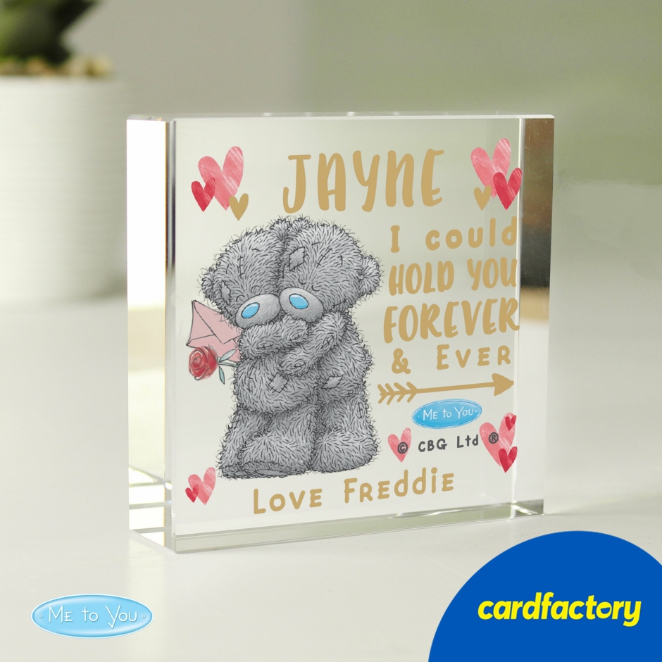 Image of Personalised Me To You Hold You Forever Crystal Token
