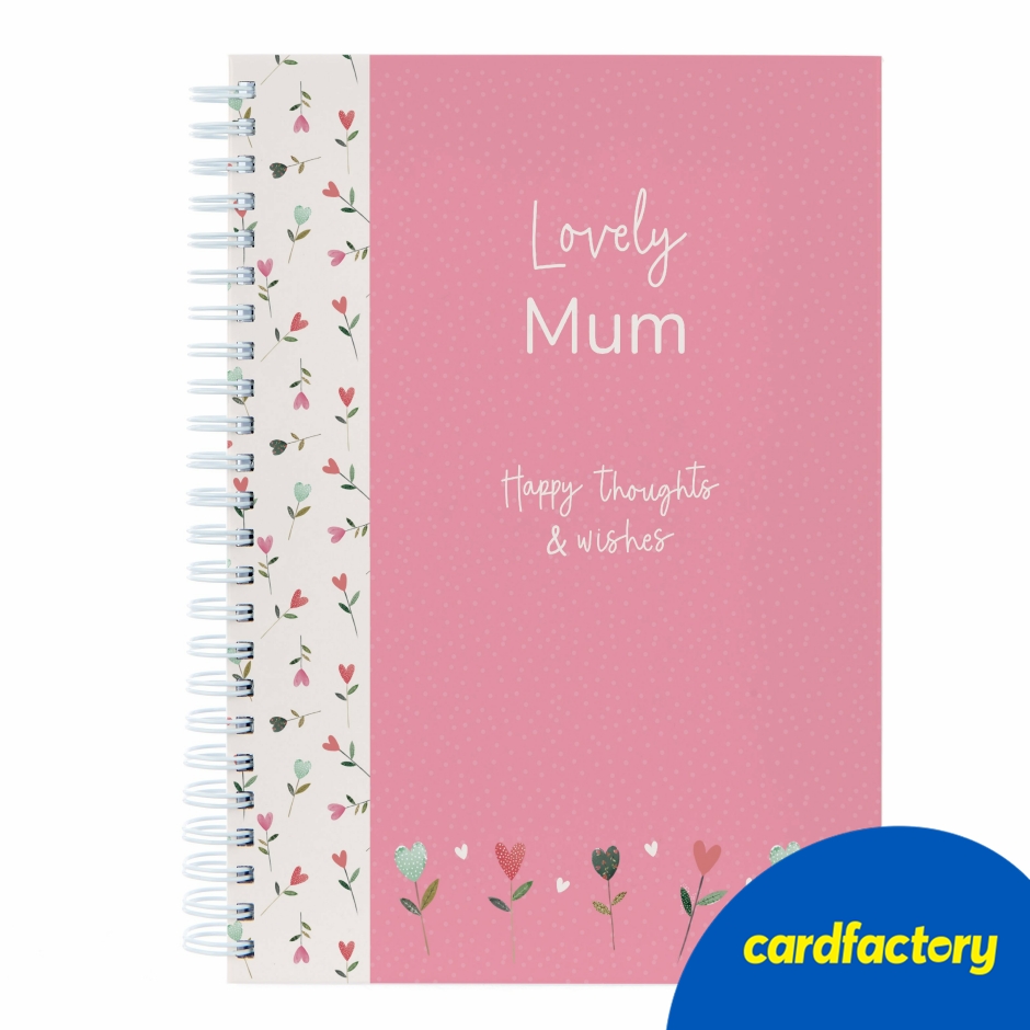 Image of Personalised Notebook - Pink Happy Thoughts and Wishes