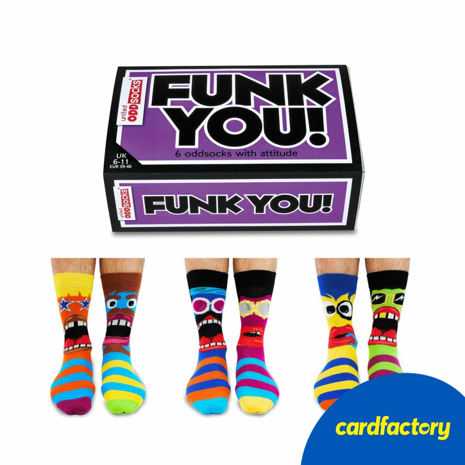 Image of The Sock Exchange - Funk You Oddsocks | Funky Odd Socks For Men | Crazy Socks Gift Box | Cotton Material | Cardfactory